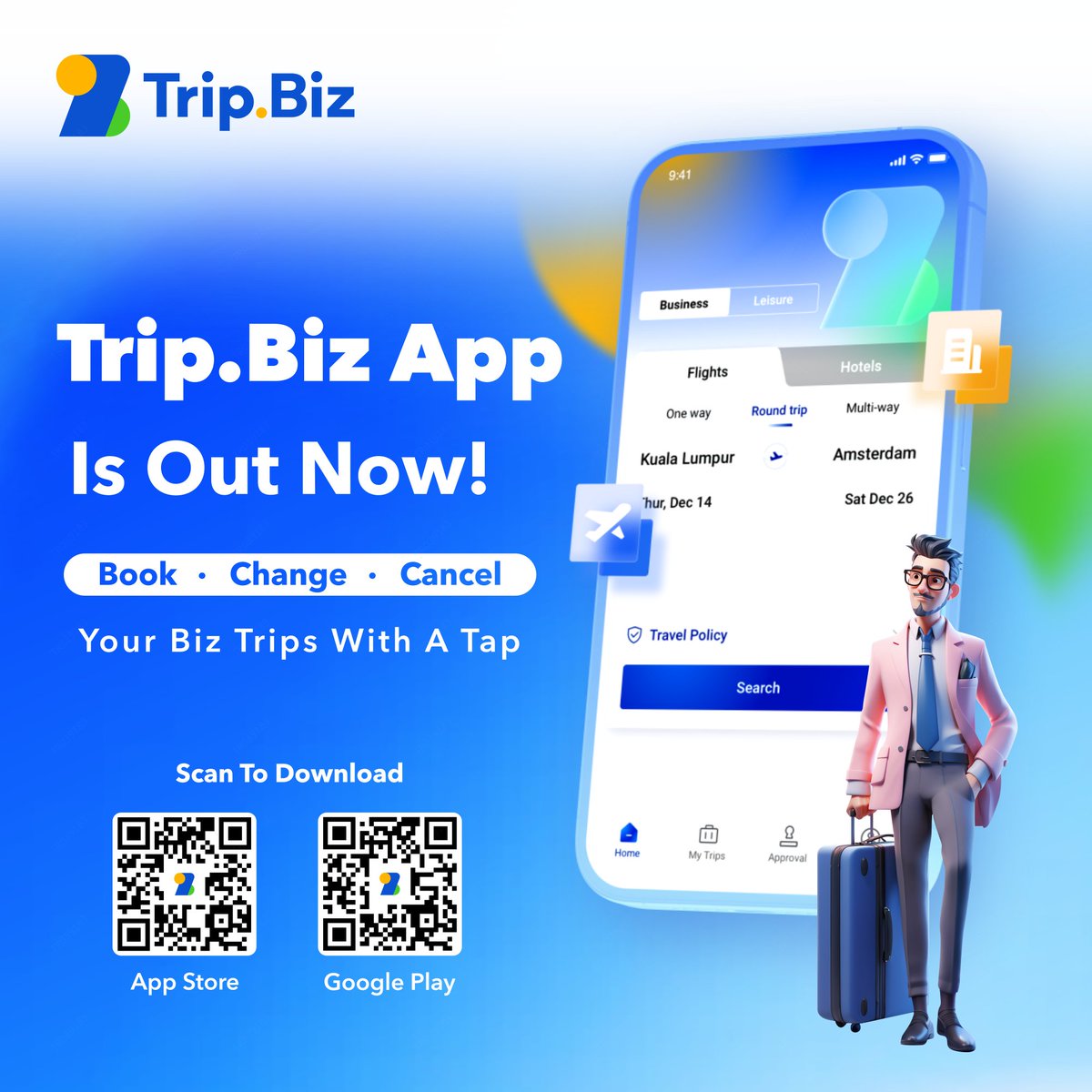 Have you downloaded the Trip.Biz app yet❓Flexible bookings, approval, data management, and more are at your fingertips. 📱

It’s a new day for business travel management efficiency with Trip.Biz.

#TripBiz #CorporateTravel #BusinessTravel #AppLaunch