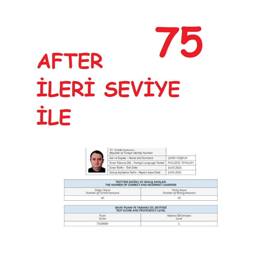 Çağrı Hocam tebrik ederiz, İleri Seviye programı ile 75 puana ulaştık ☺
.
.
.
.
#tijenhoca #ümithoca #yds #yökdil #yökdilsosyal #yökdilsağlık #yökdilfen #eyds #24Mart2024YDSSonuç #ankaradilakademisi #ADA