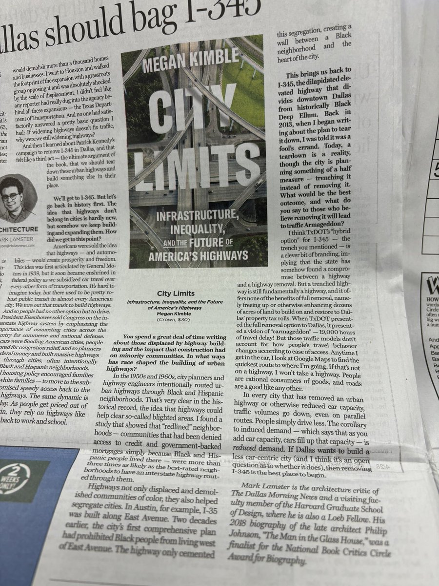 Hey, look: My conversation with @marklamster about CITY LIMITS ran in the Sunday @dallasnews