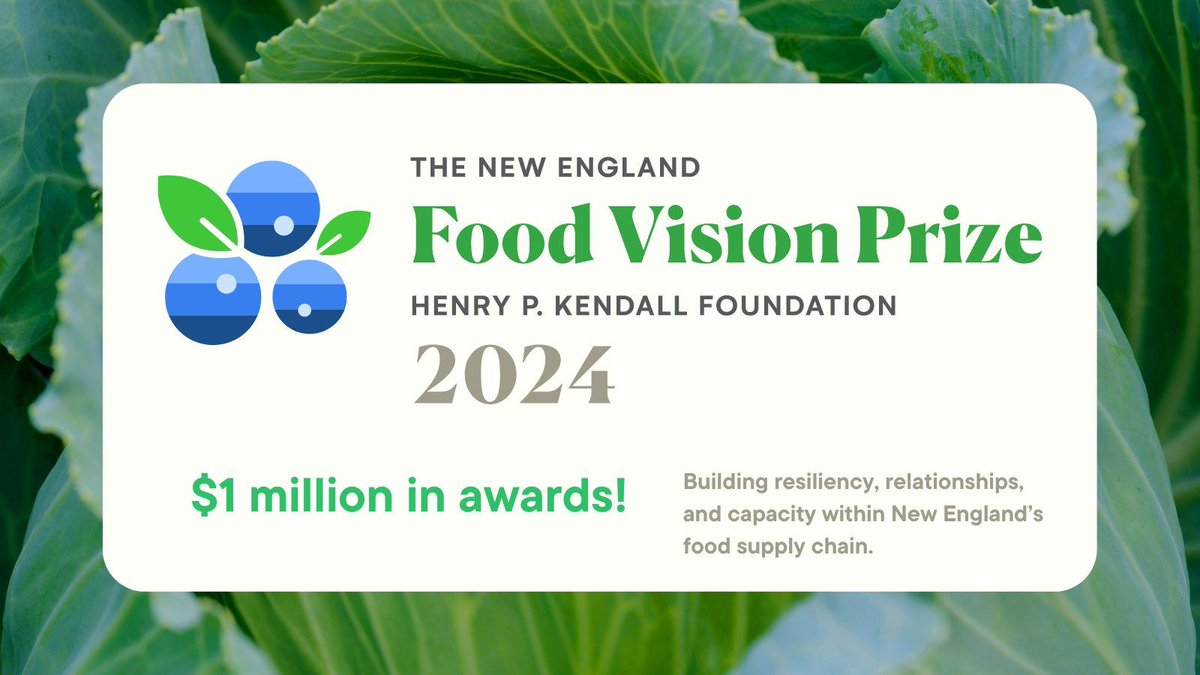 Announcing the 5th year of the #NEFoodVision Prize! Do you work to increase access to regionally produced food in school kitchens and campus dining halls here in New England? Gather your partners and see if your ideas are a fit! Info session tomorrow 4/30: buff.ly/49Wy9b1