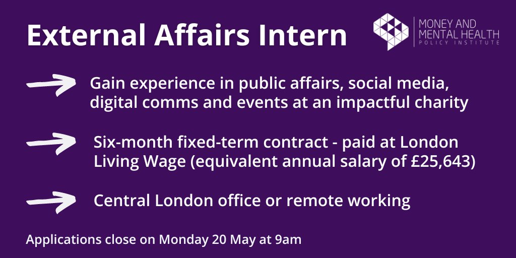 🚨 A chance to join our team! We are looking for an ambitious, enthusiastic person with an interest in #MentalHealth, campaigning and communications to join our External Affairs team. Find out more on our website: bit.ly/4dloFZG #Hiring #HiringNow #Internship #Comms