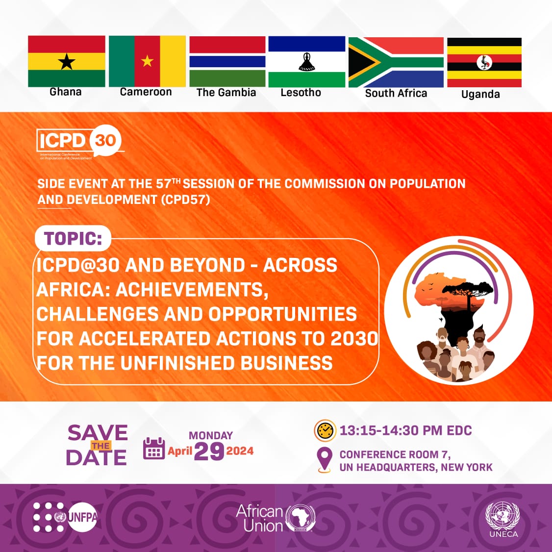 The Governments of Ghana, Cameroon, Gambia, Uganda, South Africa and Lesotho along with the African Union Commission (AUC) and the #UN Economic Commission for Africa (#UNECA) will convene a high-level panel to take stock of the continent’s achievements.