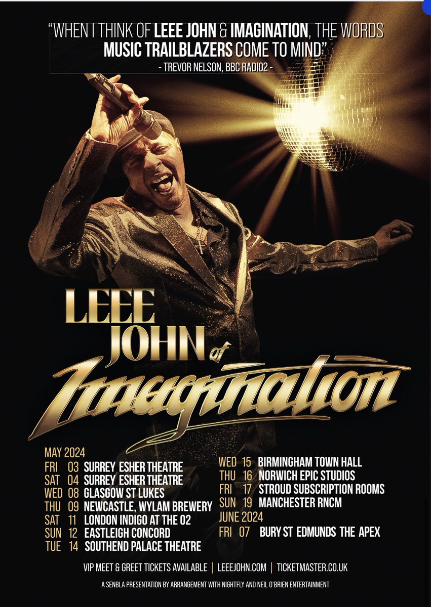 1/2 🥳COMPETITION 🙌 Win 2 tickets to see @leeejohn #imagination on his Flashback (40th Anniversary) UK Tour 2024. Not only that, there’s a special VIP Meet N Greet too! This prize can be used on any of the current UK dates, starting this Friday! Continued…👇