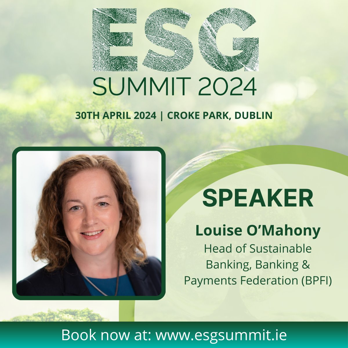 BPFI’s Head of Sustainable Banking Louise O’Mahony will speak on the Turning ambition into action on delivering net zero panel today @ESGSummit @CrokePark. #ESGSummit24