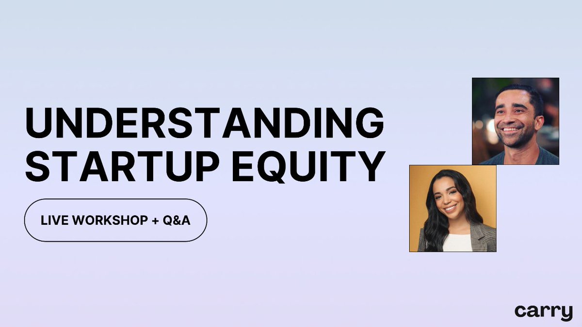 Reminder: I'm hosting a free workshop tomorrow for startup employees and founders to better understand the value of their equity Here's what we'll cover: - The single most important formula to determine equity value - How to calculate exactly what your equity is worth today --…