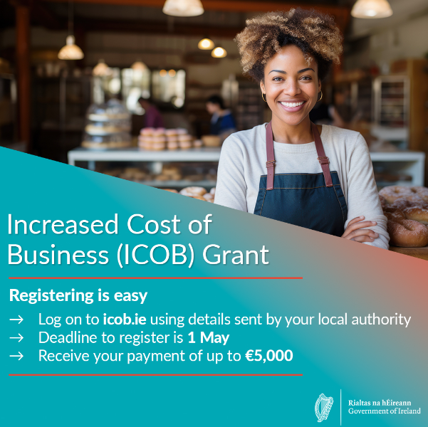 📢The closing date for businesses to confirm eligibility and to upload verification details for the Increased Cost of Business Grant (ICOB) is this Wednesday, 1 May 2024 More information here: docstore.kerrycoco.ie/KCCWebsite/gdp…
