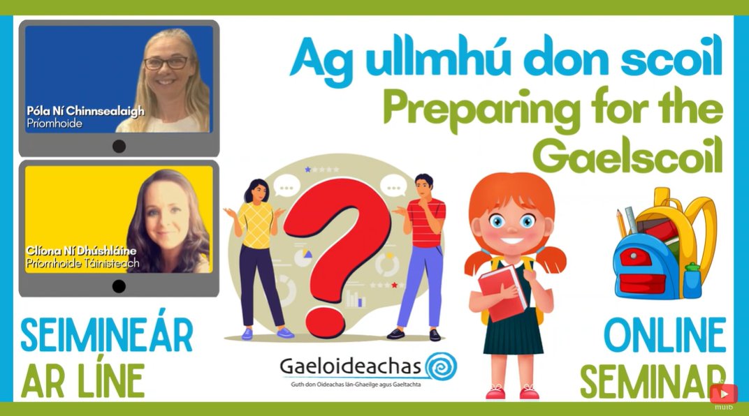 *Preparing for the Gaelscoil* Our recent webinar for parents on preparing for your child to start their Gaelscoil journey is available on the Gaeloideachas YouTube channel now! You can watch back here: youtube.com/watch?v=zeYpEM…