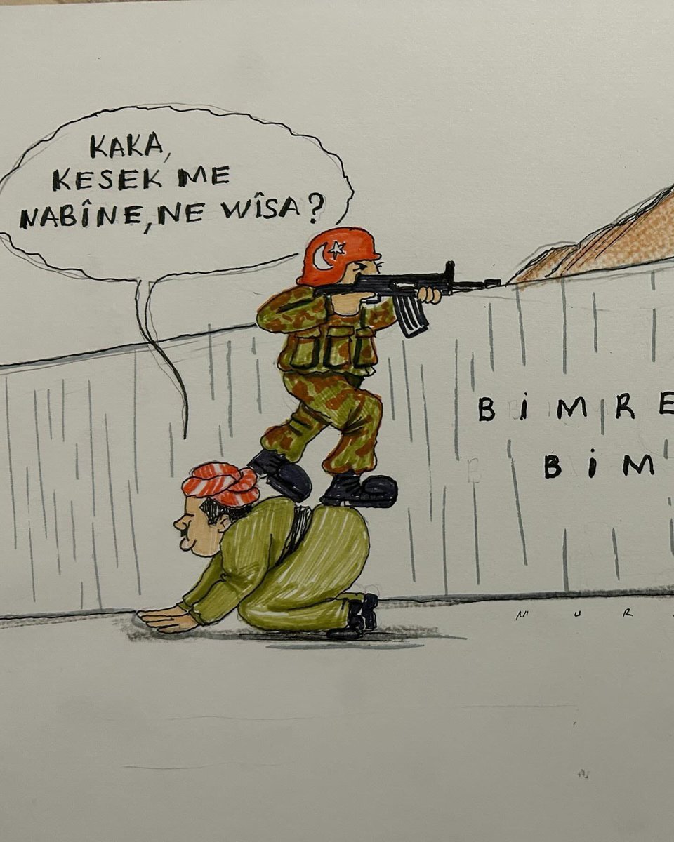 KDP nin Türk işbirliğini ve ihanetini simgeleyen karikatür...
