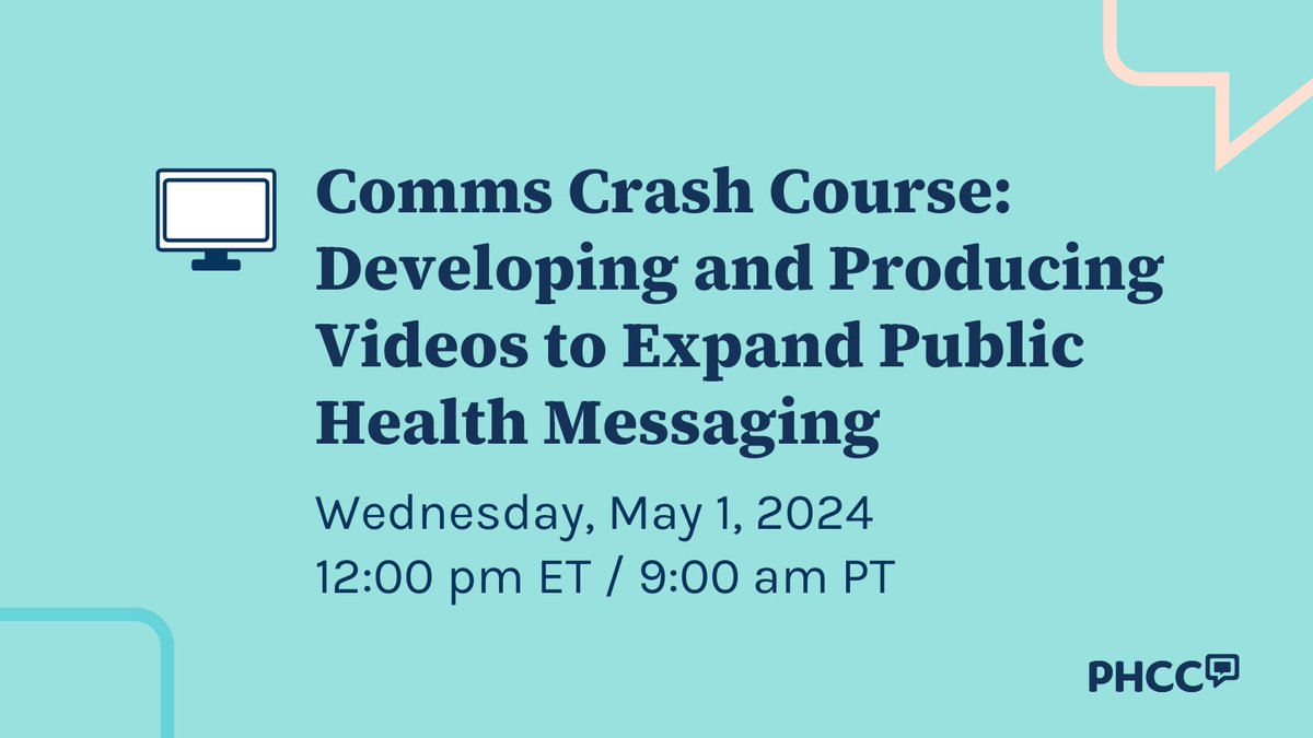#PublicHealthCommunicators, join @PH_Comms on May 1 at 12 PM ET for a crash course on Developing and Producing Videos to Expand #PublicHealth Messaging. us06web.zoom.us/webinar/regist…?