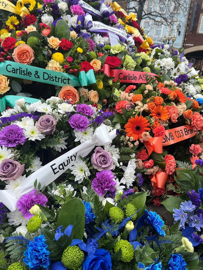 Yesterday we joined other trade unions at International Workers' Memorial Day in Carlisle, laying wreaths to commemorate the dead and continue our commitment to fight for the living. Too many people lose their lives or are injured in the workplace.