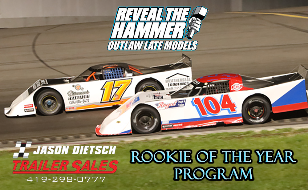 .@JDtrailersales Rookie of the Year Program Announced for the Reveal The Hammer Outlaw Super Late Model Series 👇
facebook.com/photo/?fbid=90…

#RTHOutlaws | #WedgeBodyWarriors | #Owosso500Series