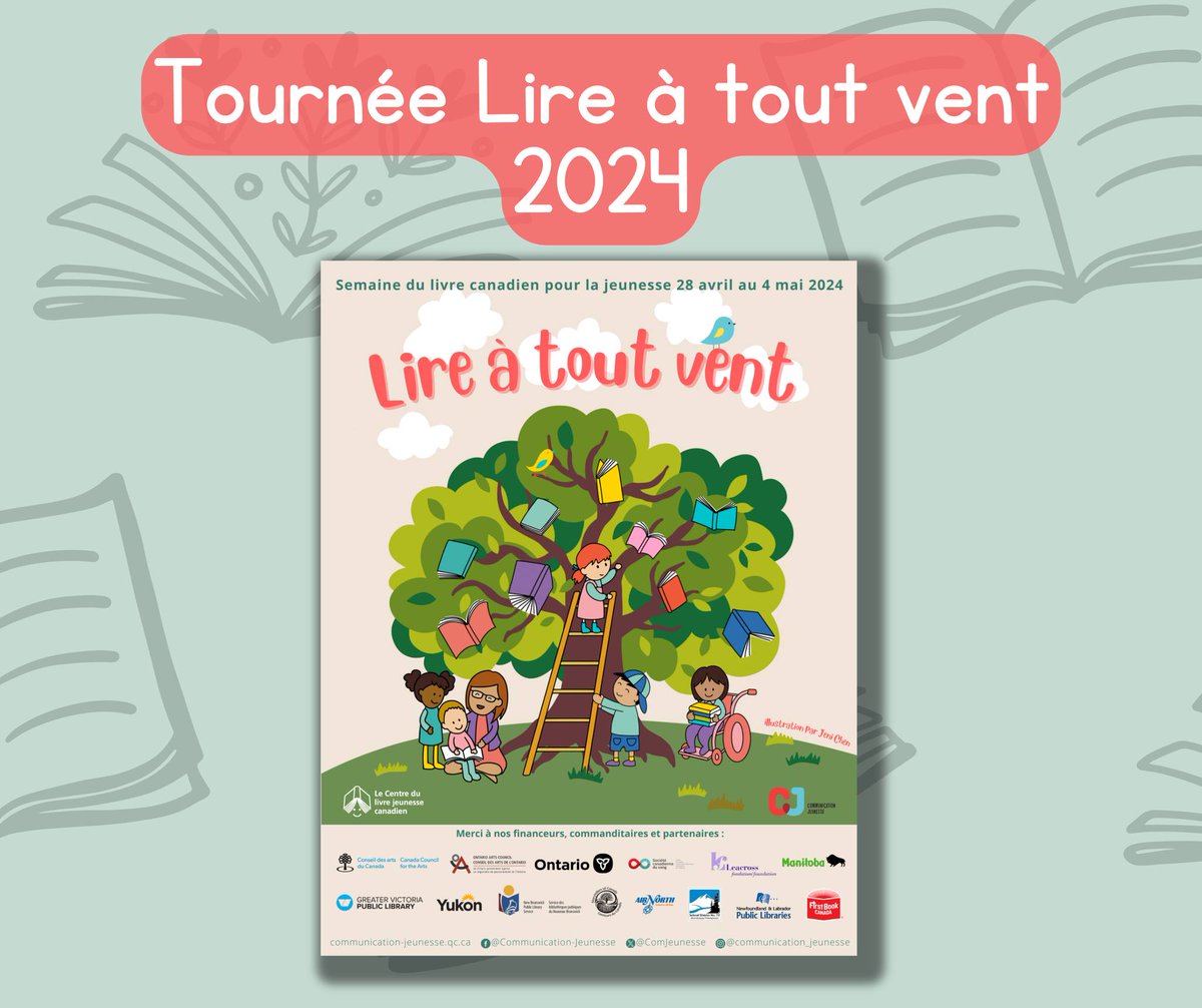 La 23e tournée de Lire à tout vent est lancée! Au programme, 19 créateurs et créatrices participent au volet francophone de la 23e édition de la tournée Lire à tout vent qui se tient du 28 avril au 4 mai 2024. ➡️ Pour en savoir plus : tinyurl.com/2r4xjrx9 #CanLit