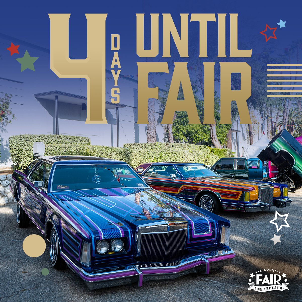 We're celebrating the style and swagger of Lowrider Culture at the LA County Fair. 🚘 From sleek muscle cars to iconic lowriders, come see the rolling masterpieces of LA’s car scene. 

The Culture of the Low & Slow Car Show 🚙
📍Downtown Fairplex 

#LACountyFair #LACF2024