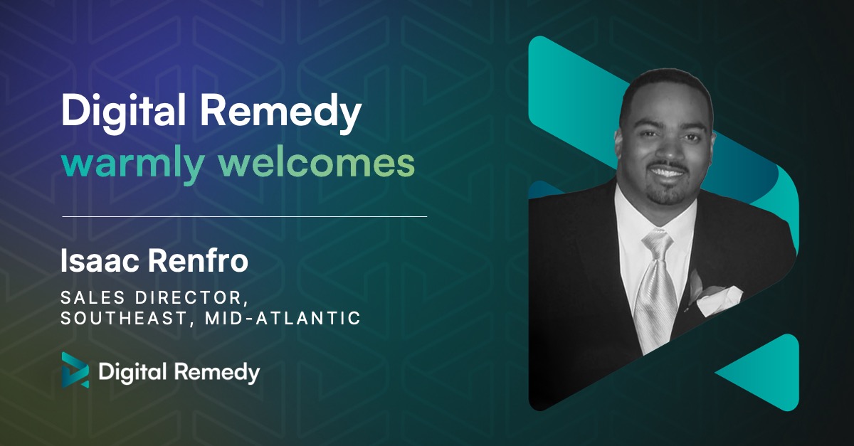 We're thrilled to welcome Isaac Renfro to Digital Remedy! Based in Atlanta, Isaac joins our East Coast Sales Team. 

#DigitalRemedy #NewHire #NewEmployee #NewHireWelcome #CompanyGrowth #EmployeeSpotlight #TeamGrowth
