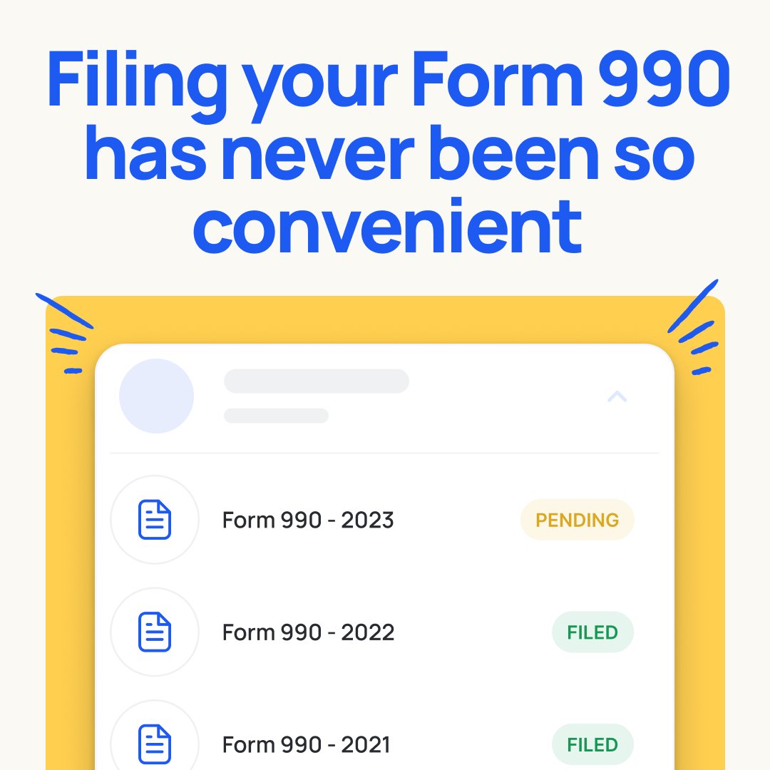 Stay tax-exempt stress-free this year with Crowded’s Form 990 filing . With a quick turnaround and reasonable prices, it only makes sense. 
It's not too late to file for 2023. Learn more ->
hubs.ly/Q02vgbpf0