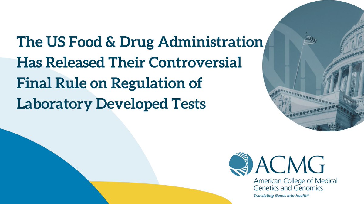 Despite widespread opposition, @US_FDA has released its controversial final rule on regulation of #LDTs. It will become effective early July. See the final rule and FDA’s response to public comments at bit.ly/3QmLzpM #genetics #labgenetics