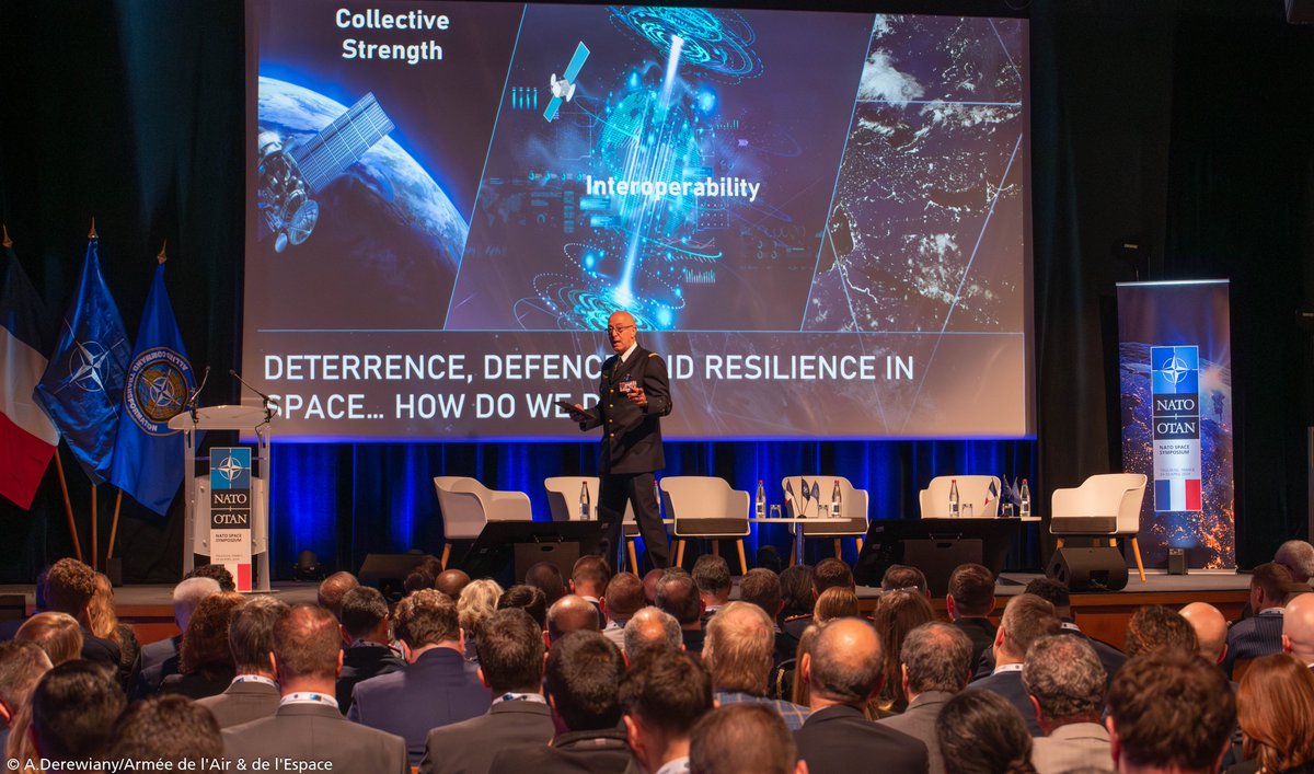 Gen. Lavigne, @NATO_SACT, at the 1⃣st @NATO's Space Symposium, emphasized that leveraging #NATO's collective strength, interoperability, and raising 'Space IQ' across the Alliance is key to achieving deterrence, defence & resilience in #Space.
act.nato.int/newsroom/multi…
#WeAreNATO