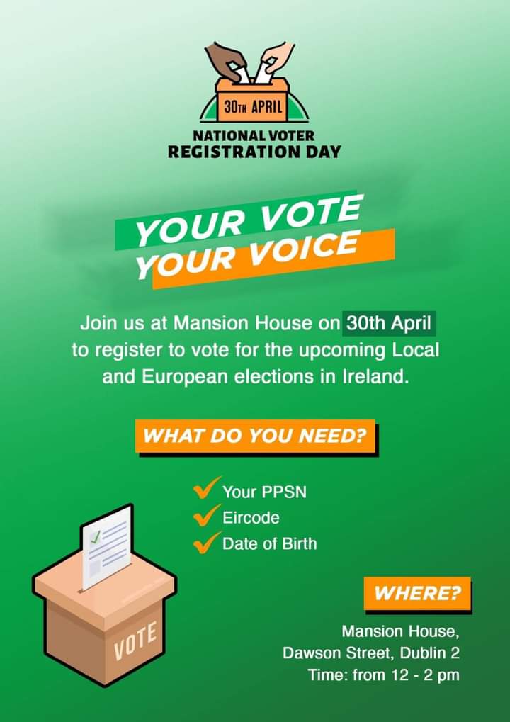 Tomorrow 🙌🏽 If you’re part of a minority group or a youth don’t forget to register to vote 💜 It’s an easy process all online 😊 Use the power of your voice at the local elections on Friday June 7th ⭐️ checktheregister.ie/en-IE/