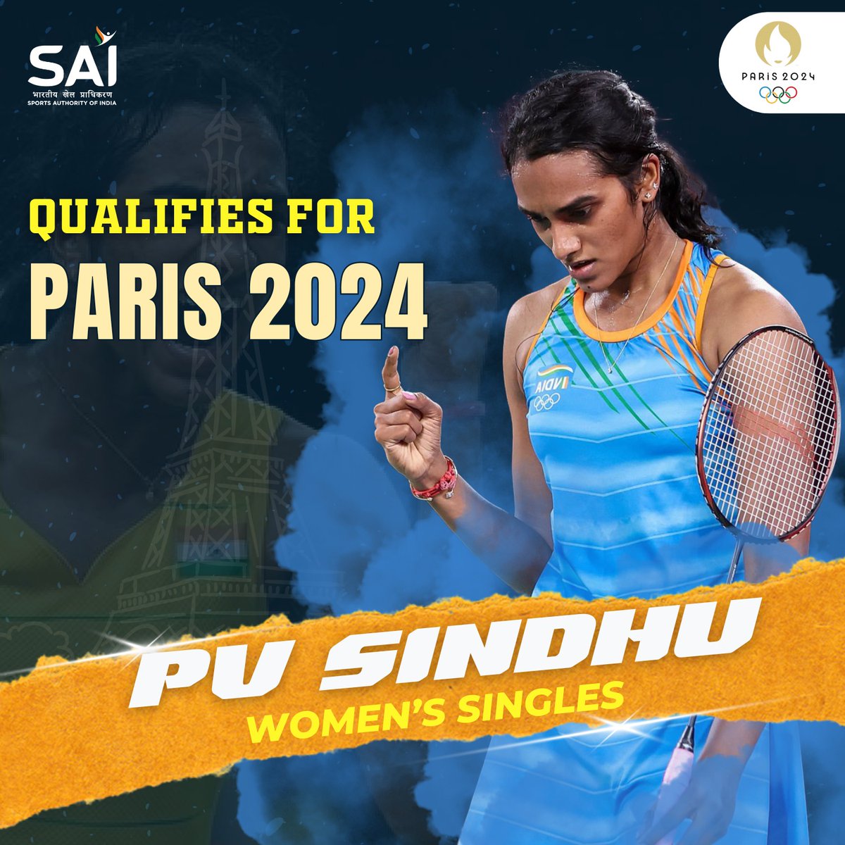 Seven shuttlers to represent India across four categories in #2024ParisOlympics. 

Two-time Olympic medalist #PV Sindhu will again lead India's challenge in the women's category where she is the only Indian entrant. 

Star pairing of Satwiksairaj Rankireddy & Chirag Shetty have