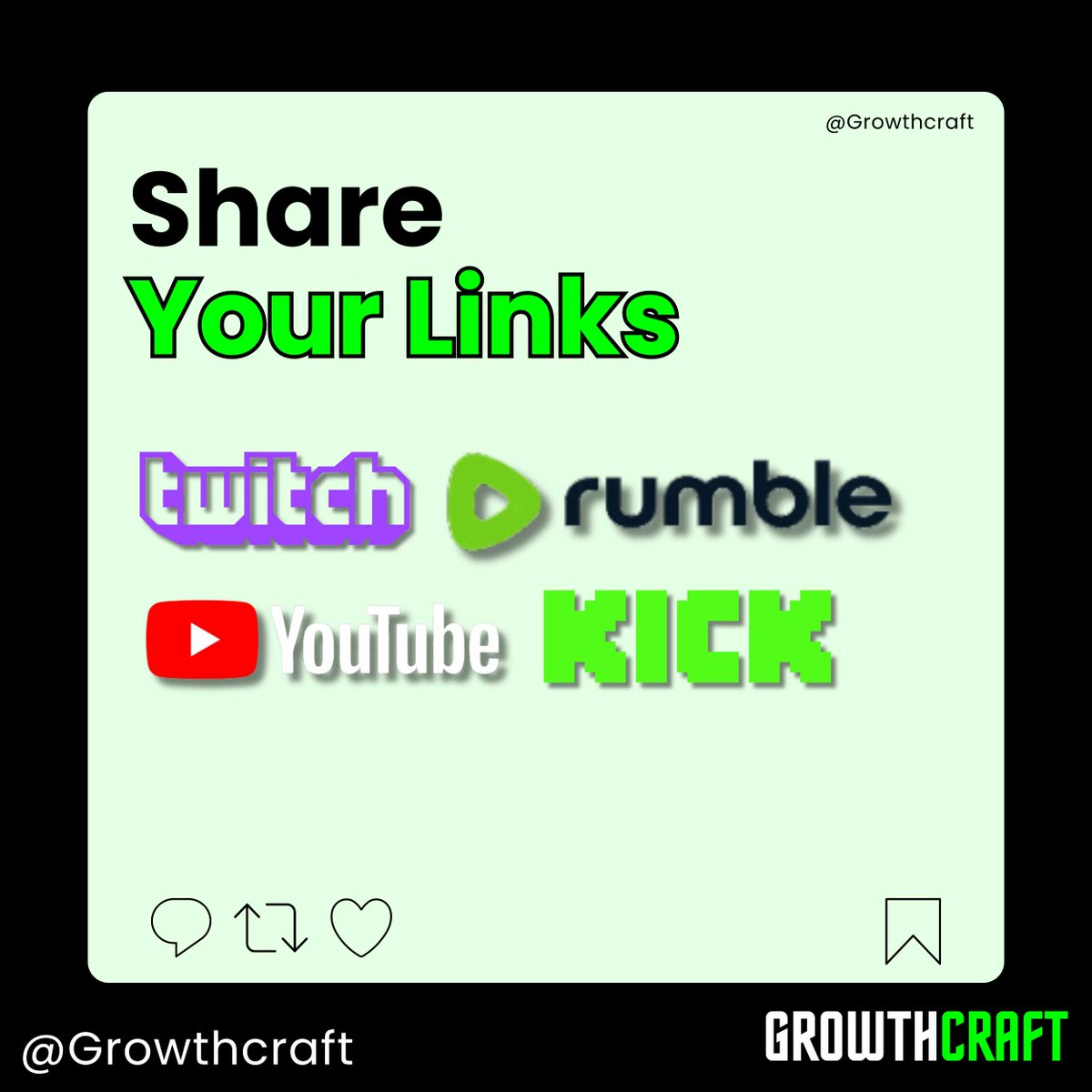 Streamer & Content Creators! 
Let's grow together. Drop your links! 🎮 
1. 👍FOLLOW ME 
2. Drop YT / Twitch / kick 
3.🚶LIKE + REPOST 🔥
Dm For special promo 
#twitchstreamer #Communitygrowth #youtubegaming #Kick #twitchaffiliate