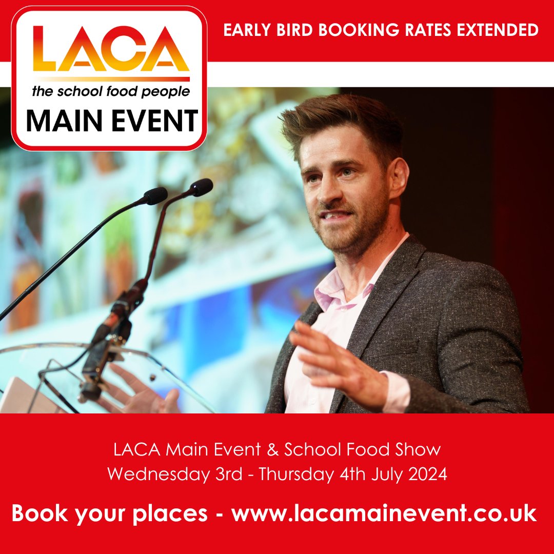 The Early Bird Discounted booking rates for the 2024 LACA Main Event have been extended. LACA members have until Friday 10 May to book the 2 night residential package, saving £140 on the standard rate. Visit lacamainevent.co.uk to find out more and book your places #LACAME