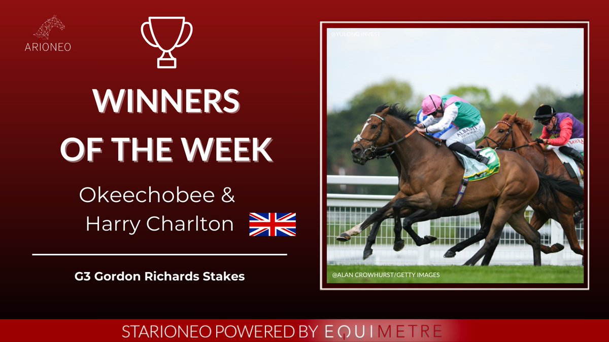 A big well done to @HarryJCharlton and Okeechobee for first place in the Group 3 Gordon Richards Stakes! 🏆🏇✨ #Arioneo #Equimetre #empoweryourexpertise #horsedatascience