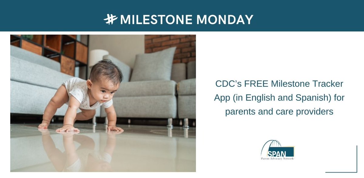 #MilestoneMonday…@CDCgov’s FREE Milestone Tracker App (in English & Spanish) for parents & care providers offers interactive milestone checklists, Tips and activities and more. Visit: cdc.gov/ncbddd/actearl… #ActEarly #MilestonesMatter #BeInformed #WellBeing #ChildDevelopment