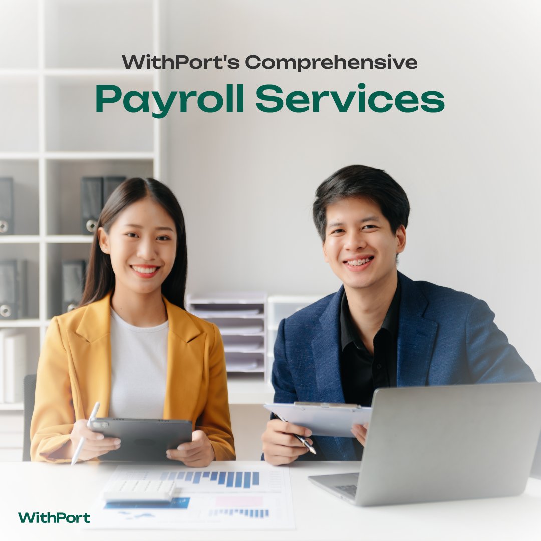 Manual payroll draining your team? WithPort streamlines operations for flawless accuracy, compliance peace of mind, and insightful workforce data. We’re here to assist you! ✅

Contact us today!

#WithPort #PayrollOutsourcing #StreamlinedPayroll #ComplianceManagement #Workforce