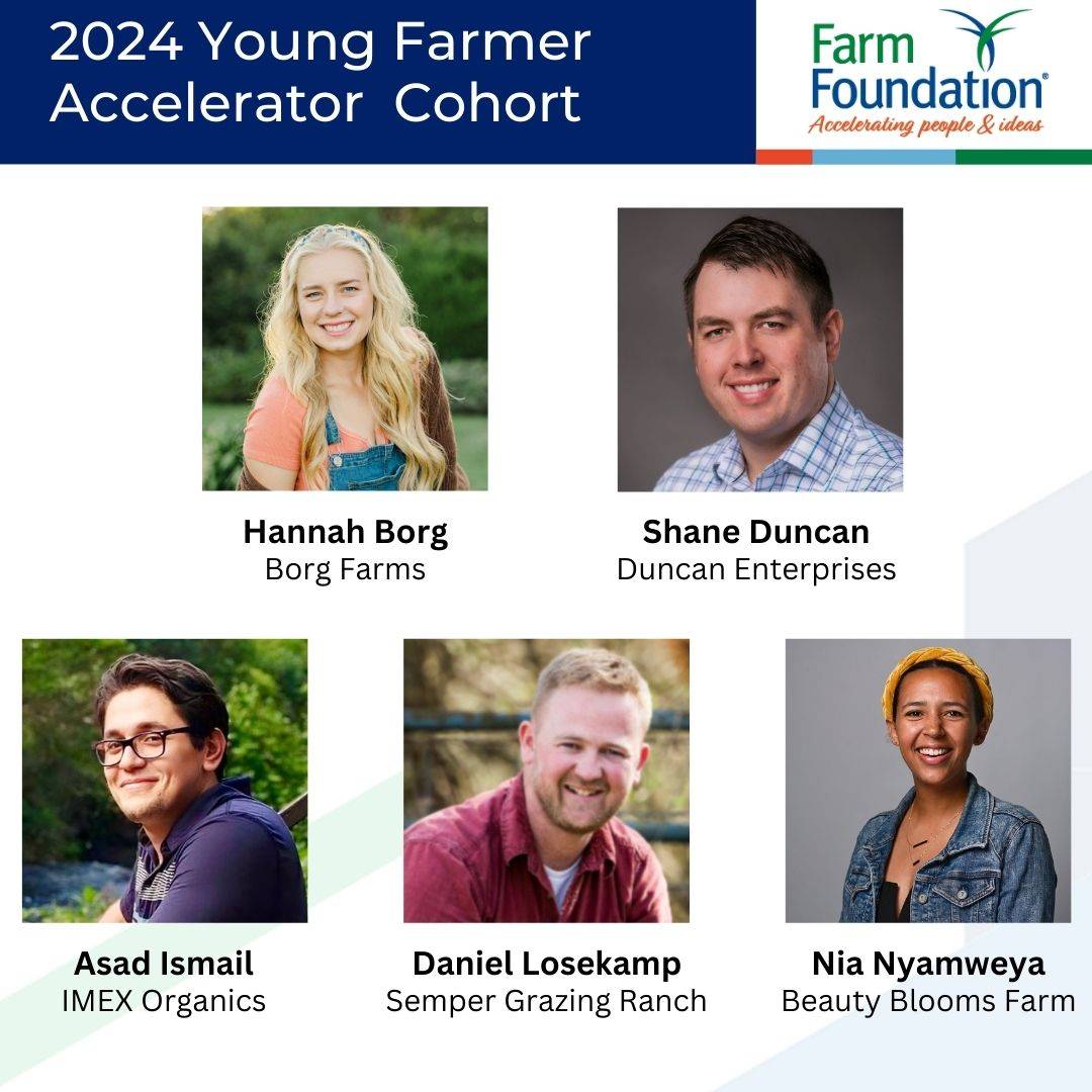 Farm Foundation is pleased to announce the 2024 Young Farmer Accelerator Program Cohort! Get all the details on the program and learn more about this year's participants at farmfoundation.org/young-farmer-a… #farmfoundation #nextgen #future #agriculture