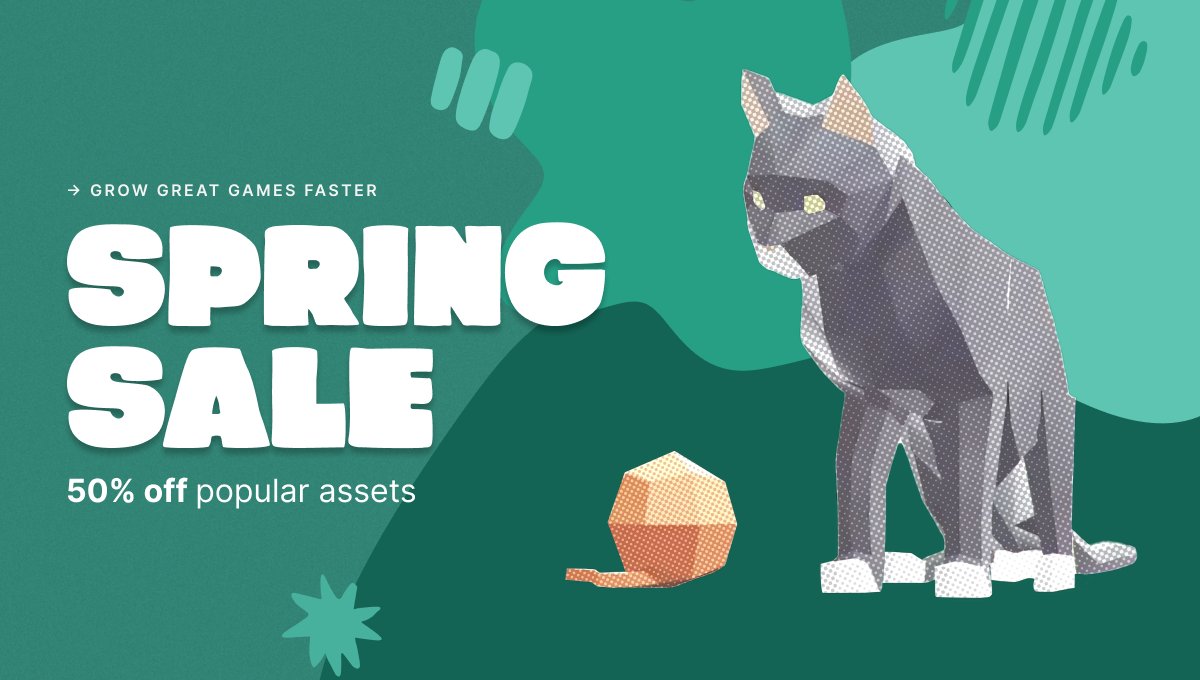 We've have freshened up the Spring Sale with new assets! Save 50% on over 300+ assets which will help turn your budding ideas into finished projects faster 🚀 See what's new on sale: on.unity.com/4cOfZuR