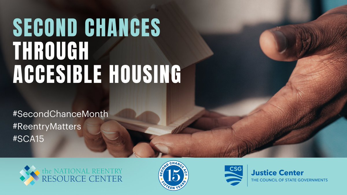 For the last week of #SecondChanceMonth, we will spotlight the need for people returning to their communities to have access to stable housing. Follow us here for publications, resources, & a new national initiative! bit.ly/SCM-2024 #ReentryMatters #SCA15YearsStrong