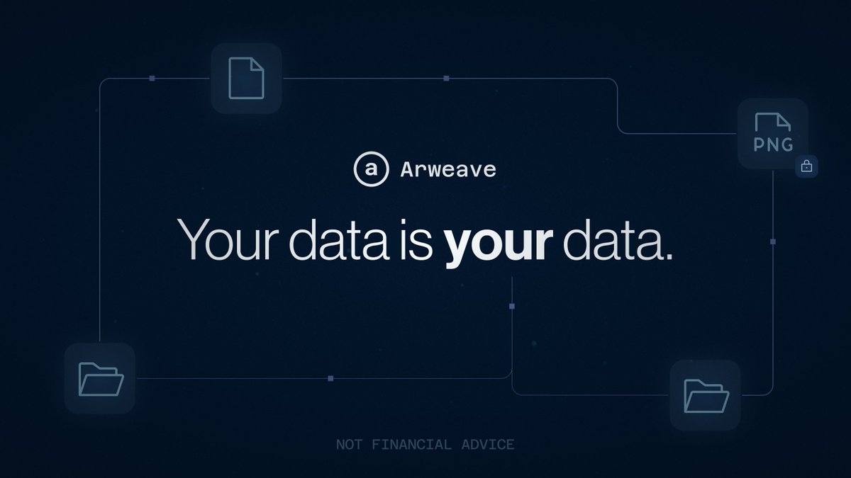 'Not your keys, not your coins'.

So why should data ownership be different?

Arweave makes sure that your data IS your data. Not third-party owned. Your keys, your data. NFA.

#Arweave