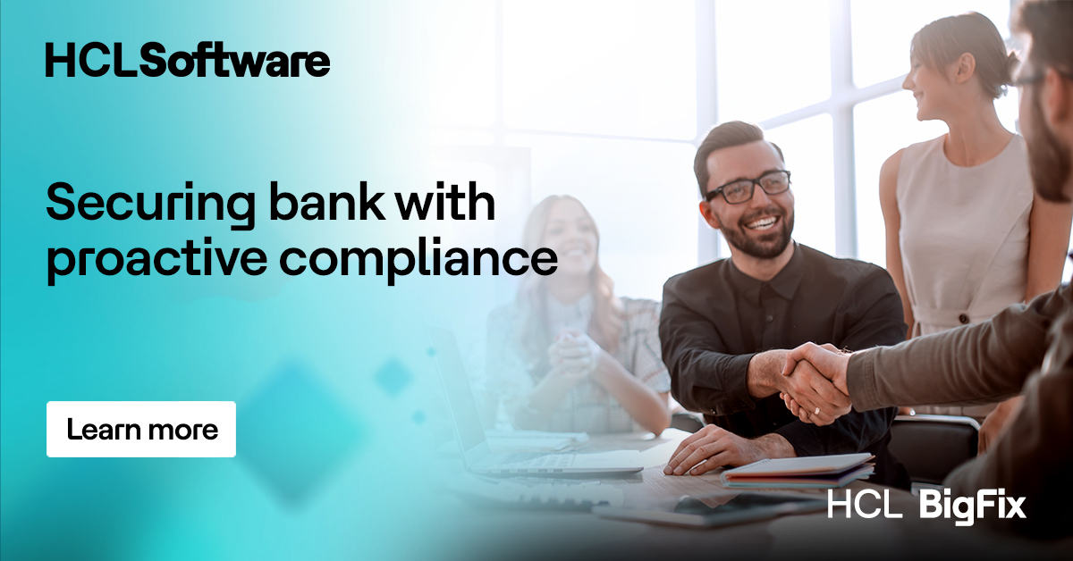 Strengthen your banking institution's security posture with #HCLBigFix! 🏦 🛡️ 
From PCI DSS to GDPR, our solution ensures compliance with global and regional standards, safeguarding customer data and financial stability. 
Learn how ➡️ hclsw.co/32548p

#BankingSecurity