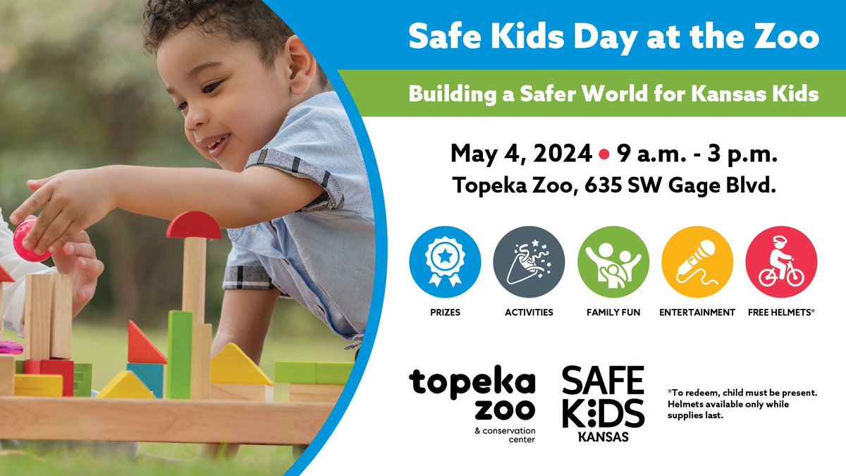 Don't forget! Join the Kansas Attorney General's Office and others for a day of family fun at Safe Kids Day at the Zoo on May 4. Help us build a safer world for Kansas kids! #ksleg