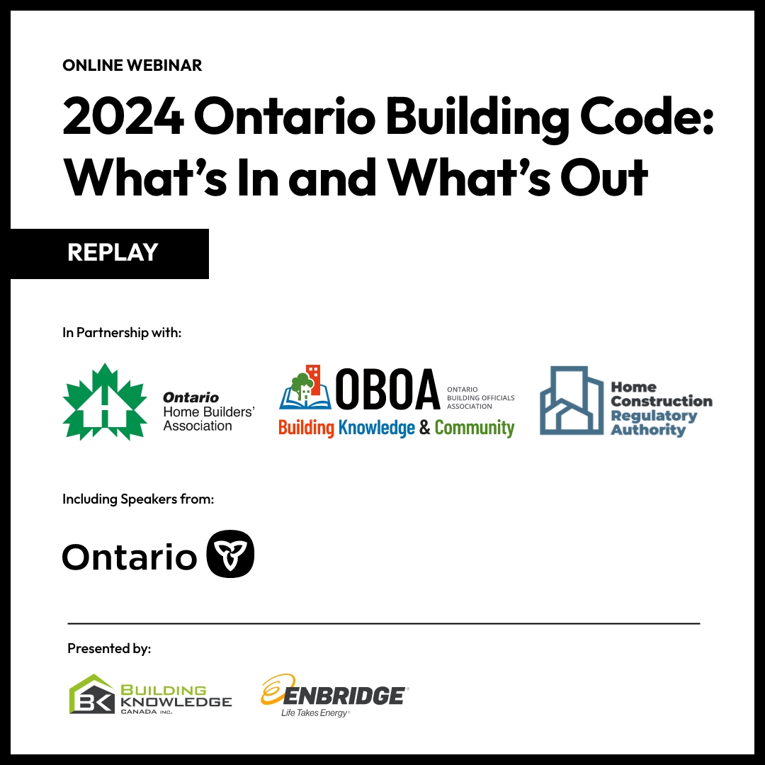We're thrilled so many of you were interested in hearing about the 2024 Ontario Building Code. Wednesday’s webinar is available for on-demand viewing: bit.ly/3JD1TyO Thank you again to MMAH for delivering the code update and to everyone who registered for this event!