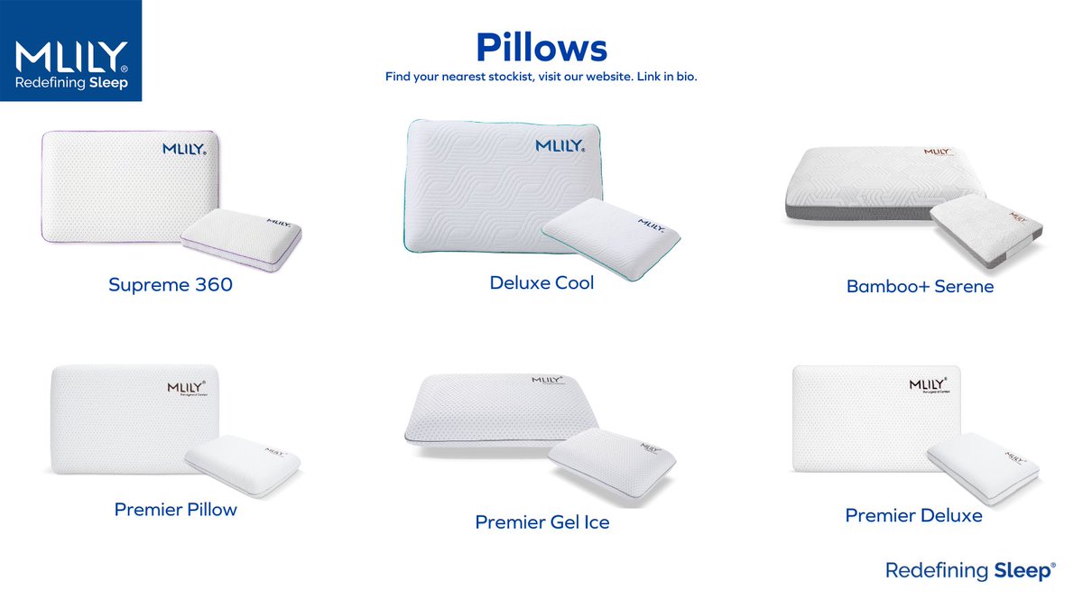 Experience the ultimate in-sleep comfort with our pillow range. Our innovative memory foam technology provides unmatched support and relaxation for a restful night's sleep. To find your nearest stockist, visit our website. Link in bio. #mlily #redefiningsleep # bamboo #pillows