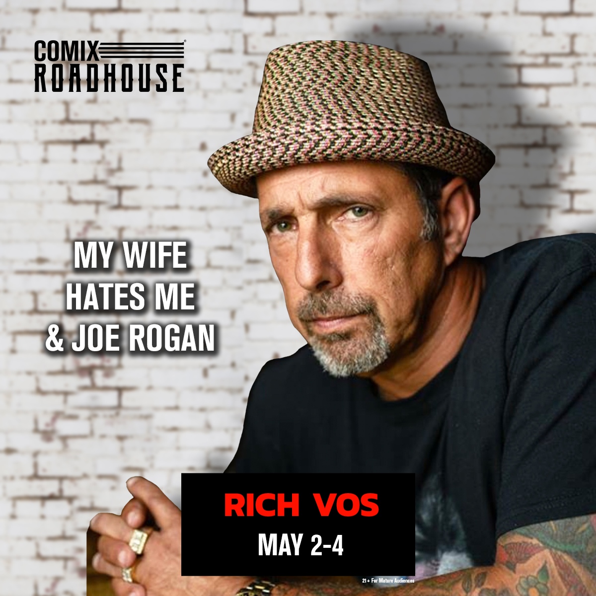 HEADLINING THIS WEEKEND: The hilarious @RichVos will be hitting the Comix stage 4 shows! Come on out and laugh with the best. Tickets + More: shorturl.at/dmp34