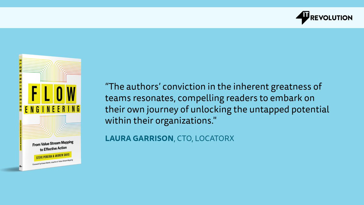 More praise for Flow Engineering. “The authors’ conviction in the inherent greatness of teams resonates, compelling readers to embark on their own journey of unlocking the untapped potential within their organizations.” —Laura Garrison, CTO, LocatorX itrev.io/4a9Ryqi