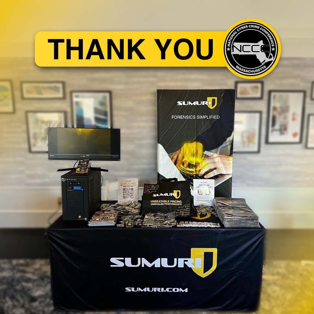 Thank you, National Cyber Crime Conference, for having us! We sincerely appreciate the opportunity to connect with each of you!

#SUMURI #ICAC #DigitalForensics