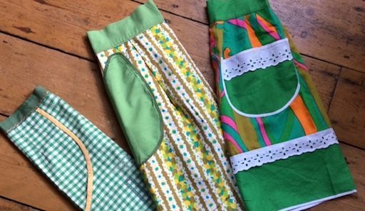 More than a touch of the #70s with these bright green #retro aprons. bit.ly/2sGvWiP #springcleaning #retrohome #mondaymotivation