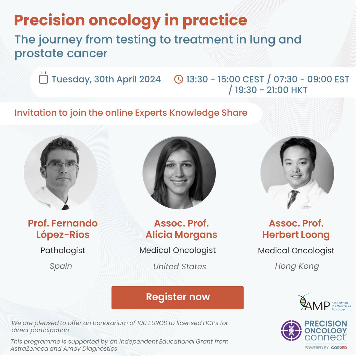 Discuss important challenges and considerations for lung and prostate cancer testing and treatment with experts from around the world on April 30! Don’t miss this exciting COR2ED virtual event: ow.ly/4omU50Rm9vg #molpath #pathologists