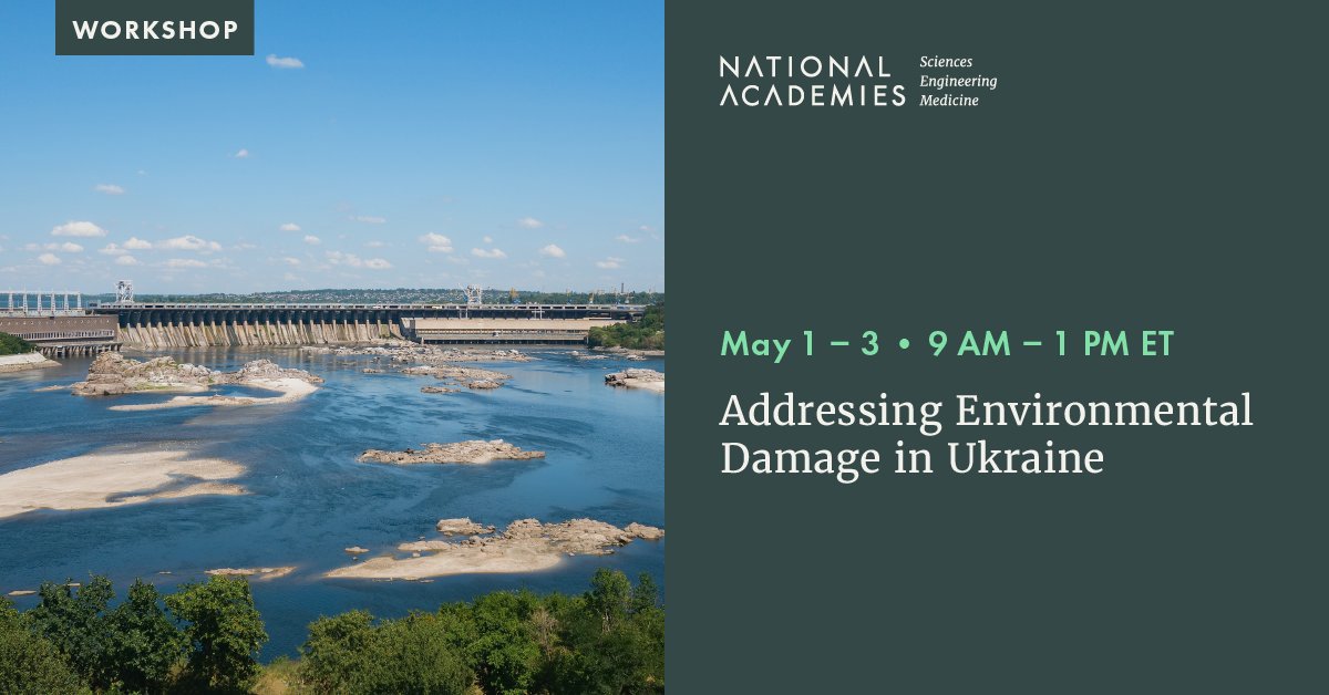 Russia’s invasion of #Ukraine has caused significant environmental damage, but monitoring efforts and scientific interventions can help to address these impacts. Explore efforts to address environmental damage in Ukraine at our May 1 – 3 workshop: ow.ly/nlCI50Rm86b