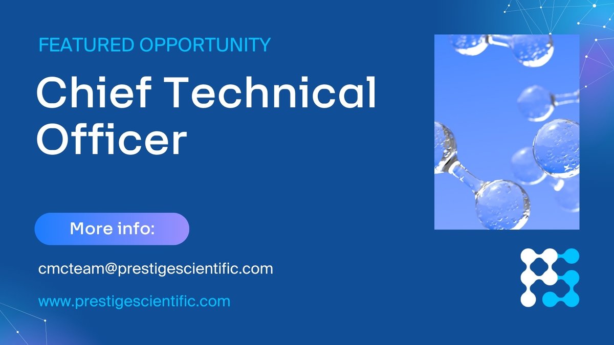 We have an exciting CMC leadership opportunity for a Chief Technical Officer. Get in touch with our CMC search team for more information about this opportunity: cmcteam@prestigescientific.com

#cmc #biotechcareers #biotechjobs #prestigescientific