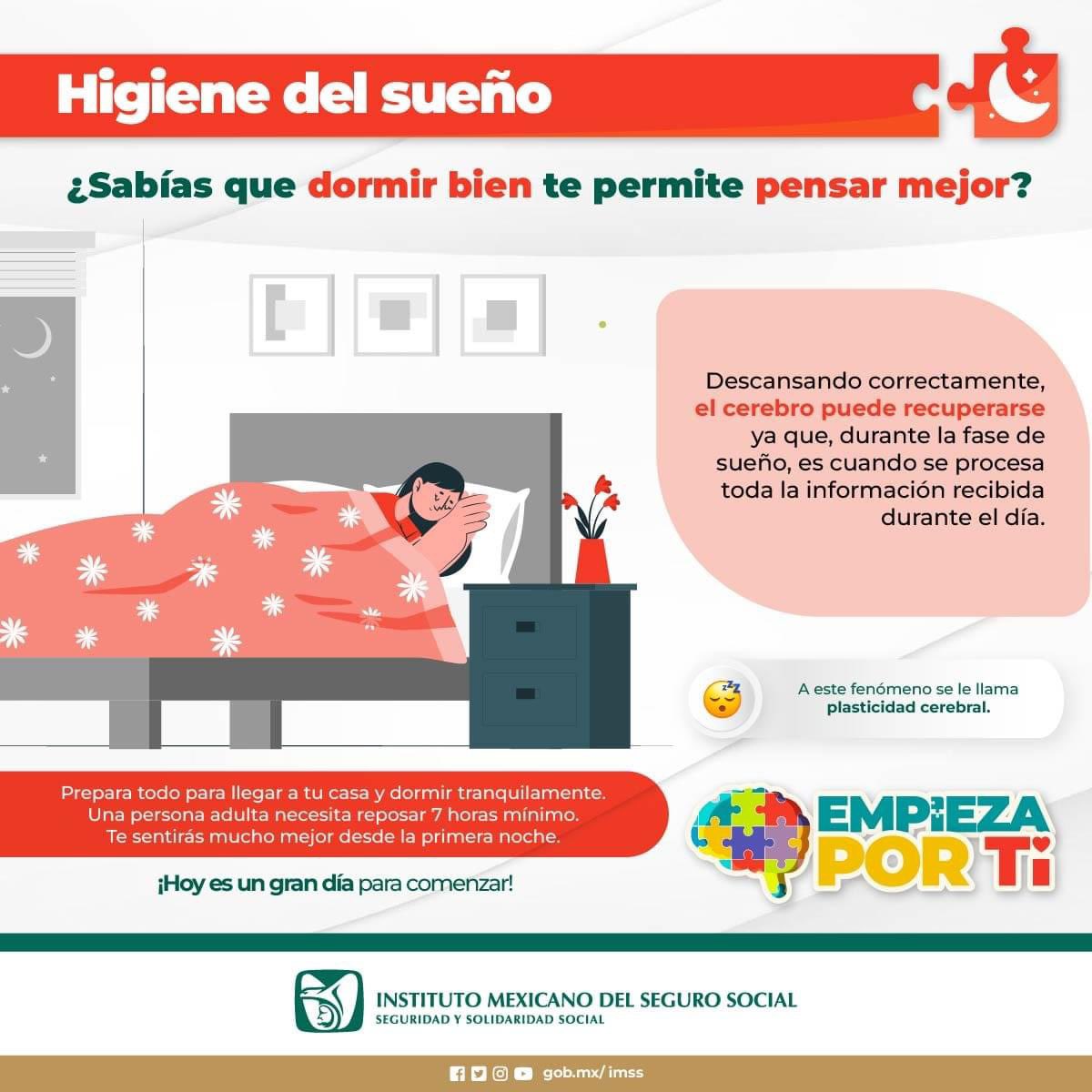 #EmpiezaPorTi 🧠
¿Sabías que dormir bien te permite pensar mejor?