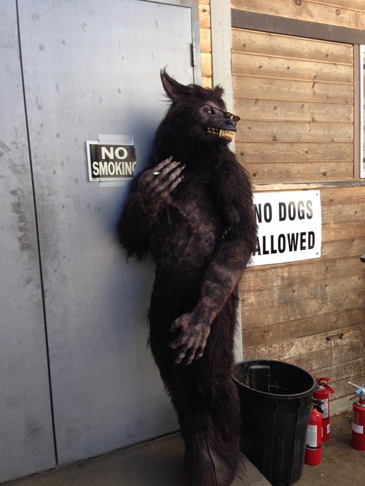 From Keith Arbuthnot on Facebook. #MonstersJustHangingAroundDoingNormalPeopleStuff #rarsuit #werewolf #WerewolfWednesday #awoo facebook.com/keith.arbuthno…