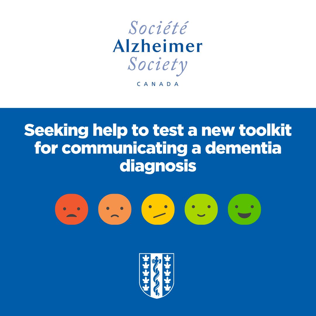 Last chance to be part of the testing of a new toolkit for communicating a dementia diagnosis. Learn how you can be involved in the testing of this new tool. ow.ly/xtzR50RqPSl