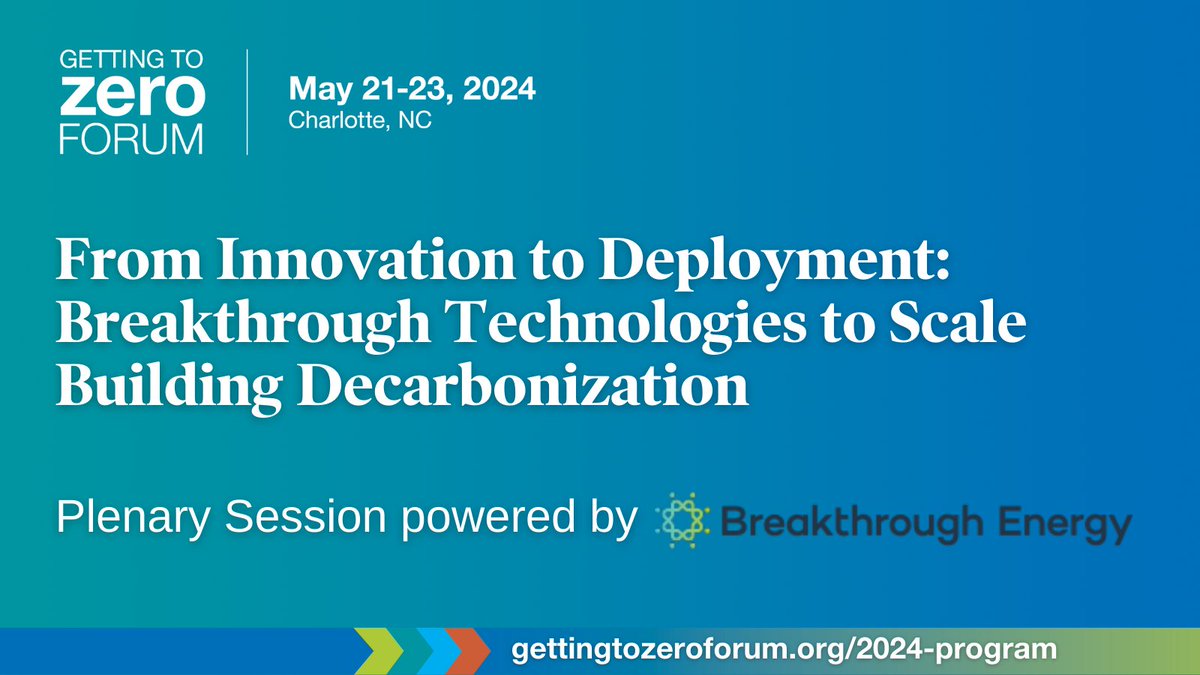 Getting to Zero Market Leadership and Forum (@gtzforum) on Twitter photo Join the <a href="/GTZForum/">Getting to Zero Market Leadership and Forum</a> on 5/22 at 12:45 PM ET for a dynamic session featuring <a href="/Breakthrough/">Breakthrough Energy</a> Energy Ventures' affiliated startups pitching building decarbonization technologies and climate tech innovations for retrofit and new builds.
Learn more: hubs.li/Q02tXkS20 Join the <a href="/GTZForum/">Getting to Zero Market Leadership and Forum</a> on 5/22 at 12:45 PM ET for a dynamic session featuring <a href="/Breakthrough/">Breakthrough Energy</a> Energy Ventures' affiliated startups pitching building decarbonization technologies and climate tech innovations for retrofit and new builds.
Learn more: hubs.li/Q02tXkS20
