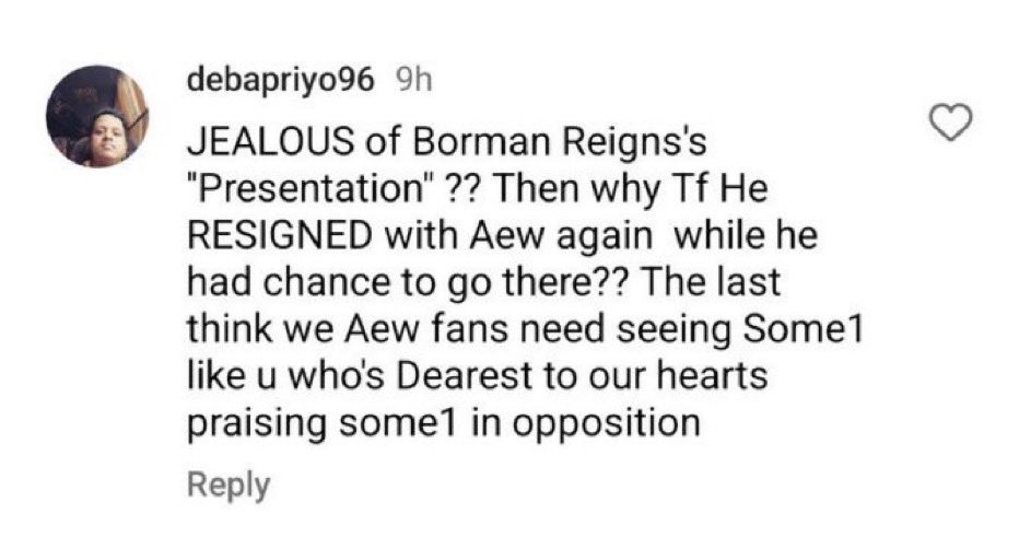 Some AEW fans are turning on Kenny Omega bc he praised Roman Reigns 💀 That’s wild