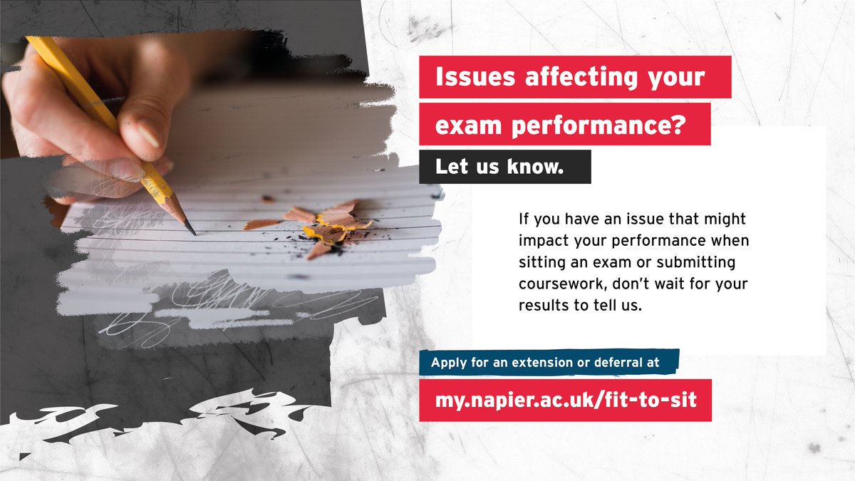 Issues affecting your exam performance? Let us know before it's too late. Find out more ➡️ orlo.uk/Wpn6O #MustBeNapier