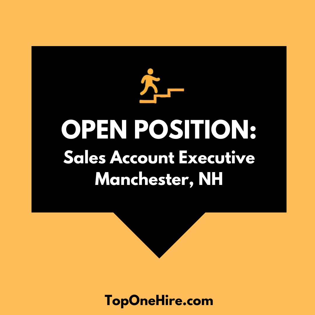 Job Opportunity! 🔥 𝐒𝐚𝐥𝐞𝐬 𝐀𝐜𝐜𝐨𝐮𝐧𝐭 𝐄𝐱𝐞𝐜𝐮𝐭𝐢𝐯𝐞 

Location: Manchester, NH 
Schedule: Monday to Friday (full time, temp to hire)

Full job description: toponehire.com/job/2513413/sa…

#AccountExecutive #SalesCareers #NewHampshire #TopOneHire #Hiring